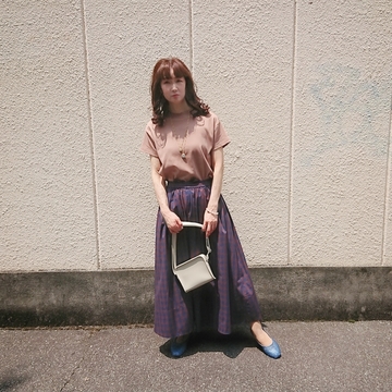 ニュアンスBROWN×BLUEコーデ