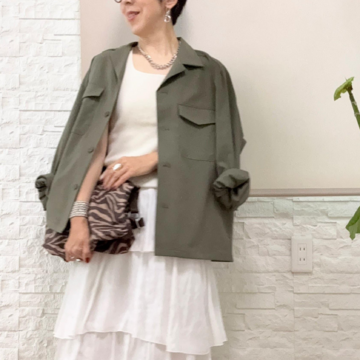 50代GUコーデ＊フリルスカート