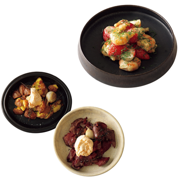 香り、食感に技アリ！ ぷりぷりエビとイチゴ、ディル&じゃがいものオーブン焼き【濱守球維の小皿つまみ】