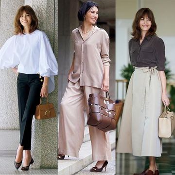 50代にふさわしい上品でこなれた「シャツブラウス」