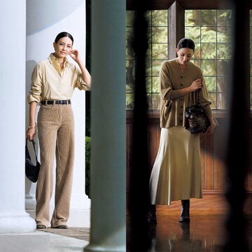 【50代を優美に見せるエクリュ・レイヤードコーデ6選】ベージュや白を繊細に重ねて一歩先をいく旬バランスを手に入れる