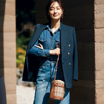 【富岡佳子のリュクスなかごバッグ】ショルダーのかごバッグでエレガントに