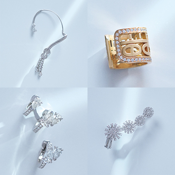 耳もとで重ねづけも楽しめる「シングルピアス&イヤカフ」【50代が身につけたいダイヤモンド】