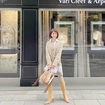 シャツ&ニットレイヤードスタイル