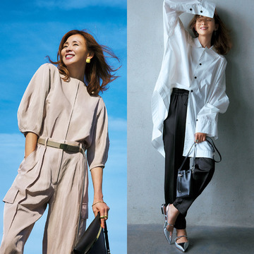 【カジュアルパンツをリュクスに魅せる新法則】50代はどう選んでどう着こなす？スカーフなど小物使いでリッチ感をプラス