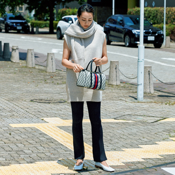 おしゃれ偏差値が上がるモードなツインニットがねらい目【村山佳世子さんの最旬コーデ】