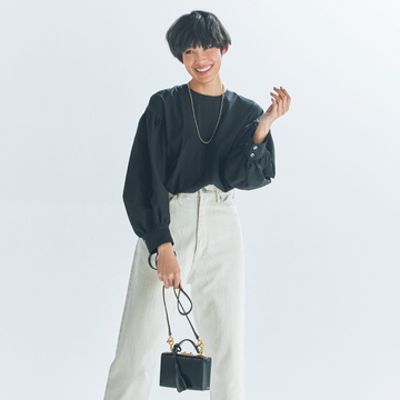 YLÈVE（イレーヴ）の白デニムで大人の全身バランスを今っぽく更新