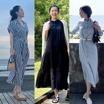 ベルトでスタイルアップ効果も！50代の夏を爽やかに演出してくれる「ワンピースコーデ」３選