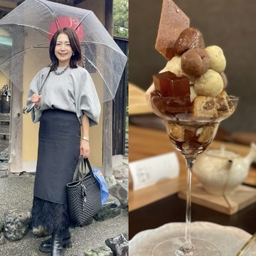 小雨降る鎌倉。からすみ蕎麦と和栗のパフェに舌鼓