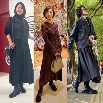 【50代のワンピースコーデ5選】秋のお出かけに動きやすく快適！すっきり見えも叶えてくれる一着