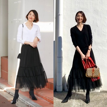 ZARA★Ｖネックニット白黒買い