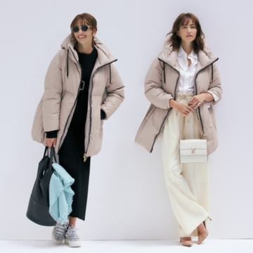 ヘルノの都会派ダウンはパンツにもスカートにも好相性でお出かけコーデが決まる！