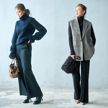 【優美な黒パンツコーデ4選】デイリースタイルが極上になる信頼ブランドの名パンツ