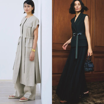 リラクシーなロング丈ジレからシアー素材のプリーツスカートを使った華やか黒コーデまで【50代の1週間コーデ】