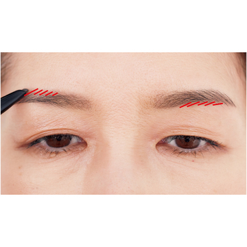 50代眉のお悩み「左右の高さが違う」人は、低いほうは上を、高いほうは下を足して
