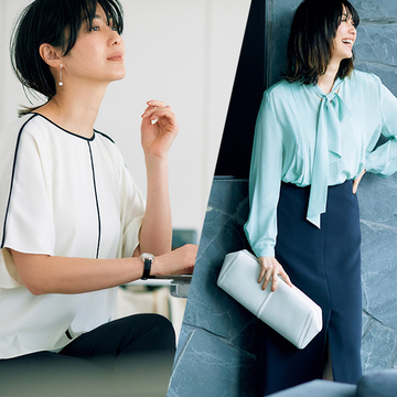 襟や袖にひと工夫あるデザインで画面映えも必至！クリーンカラーブラウス2選