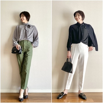 旬のボウタイブラウス♡パンツコーデ