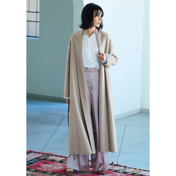 美しい着姿に惚れ惚れ「STUMBLY」のショールカラーコート