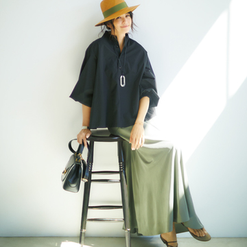 「張り感のある天然素材」で体型カバー！細見え確約トップス6