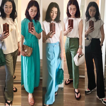 夏のプチプラ、ブルーグリーン系コーデ5日間♪