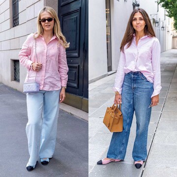 淡いニュアンスカラーが優しげな印象を授けてくれる「ピンクシャツコーデ」3選【ミラノのおしゃれSNAP】