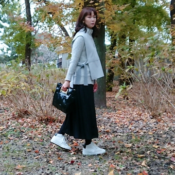 ジレ × ロングスカートで冬コーデ