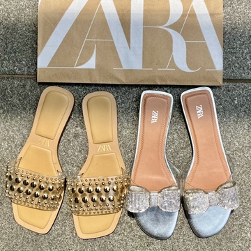 ZARAのキラキラビジューサンダルをnew in♡