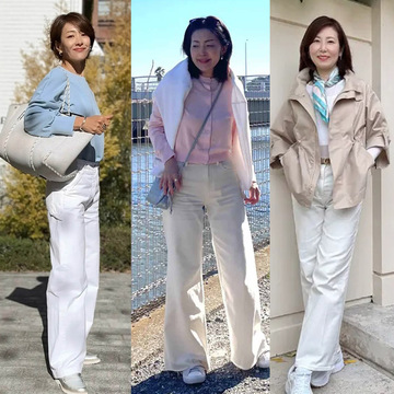【50代の白デニムコーデ5選】春らしさがグンとアップしてあか抜けた印象に！