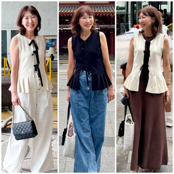 太見えしないぺプラム！GUニットジレ着まわしコーデ