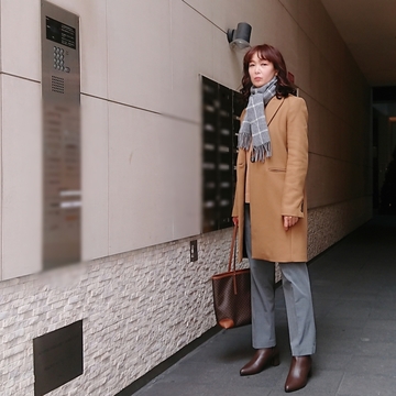 私の冬定番 キャメル × グレーのカラーコンビネーション