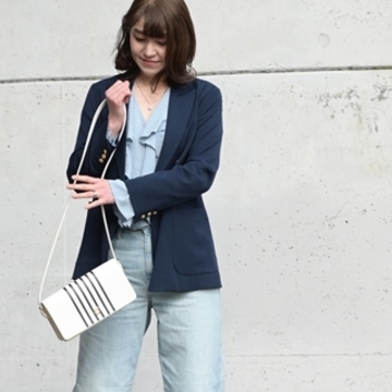 ユニクロのバギージーンズでコーディネート