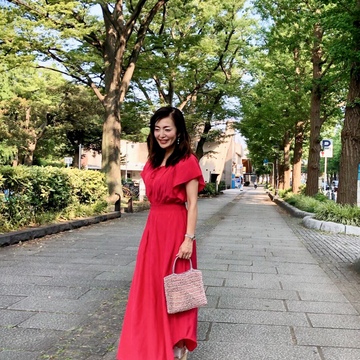 真っ赤なワンピースを着て横浜へ♪