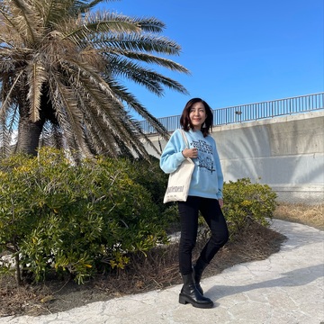 GUメンズの春色スウェットでご近所ランチ♡