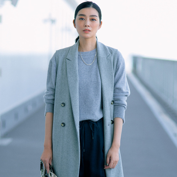 【リラクシーなドロストパンツコーデ】×ロングジレなら体型カバー＆すらっと見せ効果が