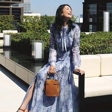 日射しに映える「ラルフ ローレン」のプリントワンピース【初夏、おしゃれして「銀座へ」】