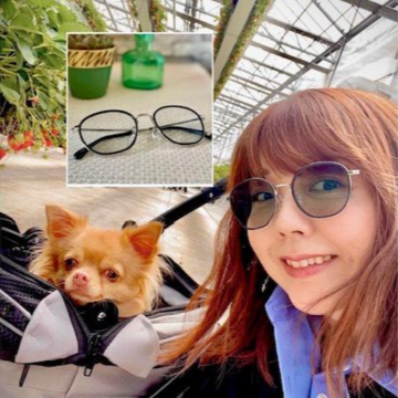 春は、お気に入りのメガネで紫外線対策をして苺狩り♪