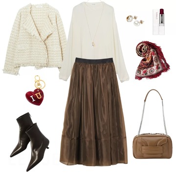 【50代 週末コーデ】ホテルランチやアフタヌーンティーに。気負わず着られる“スマートエレガント”な華やぎコーデ＃Jマダムのおしゃれ