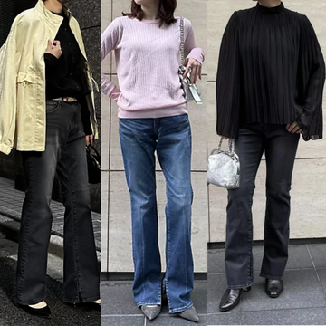 【50代 パンツ】脚長見え＆抜群のはき心地！「エクラ別注SURTストレッチデニム」骨格別おすすめ3コーデ