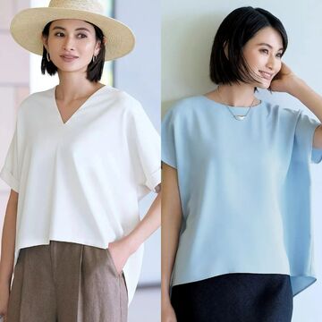 50代が欲しいのは、スタイルがよく見える「夏のトップス」涼やかな大人のスタイル8選