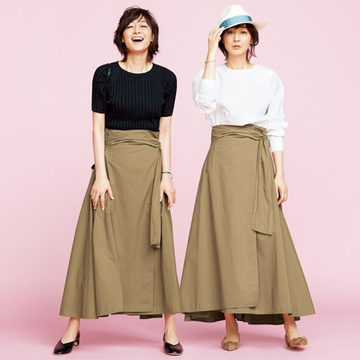 エクラプレミアムに初登場！『YLÈVE』の使えるラップスカート