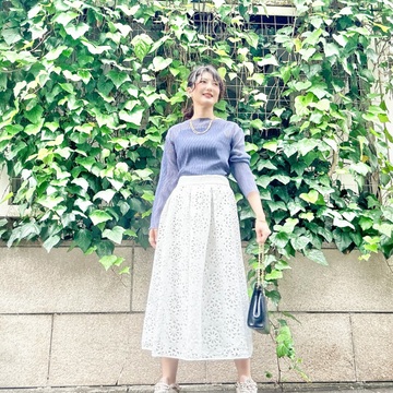 シアートップスで朝活コーデ