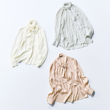 【顔映えブラウス】結び方も自由自在！華オーラを放つ「ボウタイブラウス」