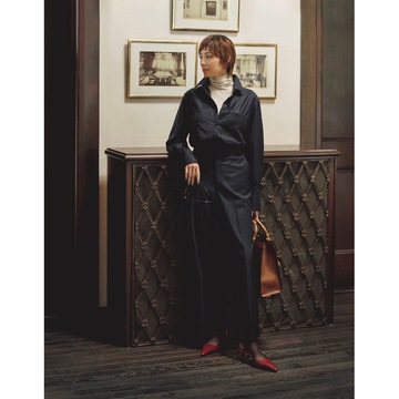 シャツとパンツのセットアップでキレ味のいいマニッシュコーデに。気温8℃｜1/24(水)【50代の毎日コーデ】