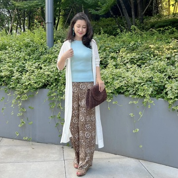 柄物パンツコーディネートで美術展へ♪