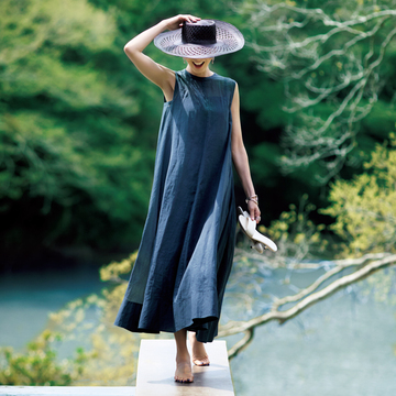 【50代がスタイルアップするワンピース】透け感のあるオーガンジー素材で夏らしい軽やかさを