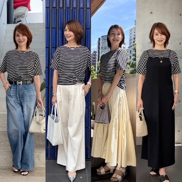 エクラ別注！［大人のボーダーT］真夏の4style