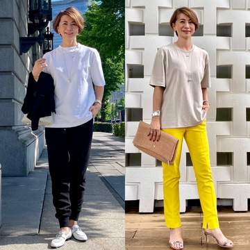 エクラ別注「three dots パックTシャツ」セルフスタイリングしました