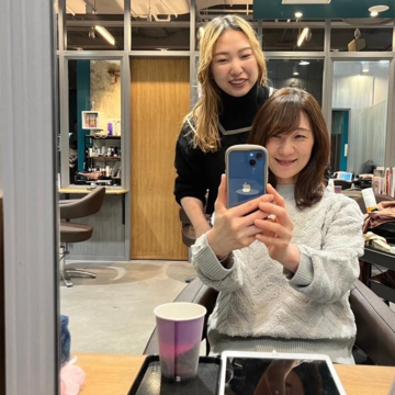 引き出しパーマとレイヤーでボリューム若見えヘア