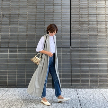 SACRAのロングジレで秋コーデ