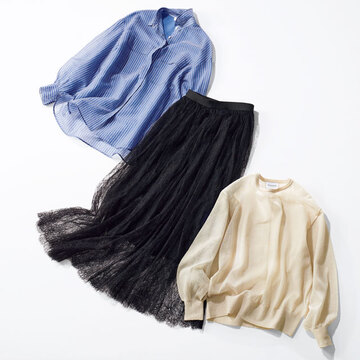 この春は、ほのかな素肌感のある「透け感」アイテムで軽やか&ヘルシーに着映える